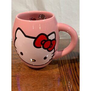 Hello Kitty Pink Ceramic Mug With Red Bow Double Sided New